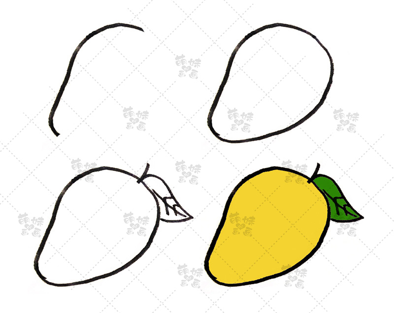 常见水果简笔画素材 跟着步骤画,简单几笔就能画出来