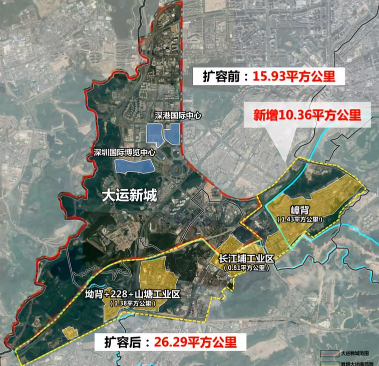 大运新城也要扩容新增1036平方公里