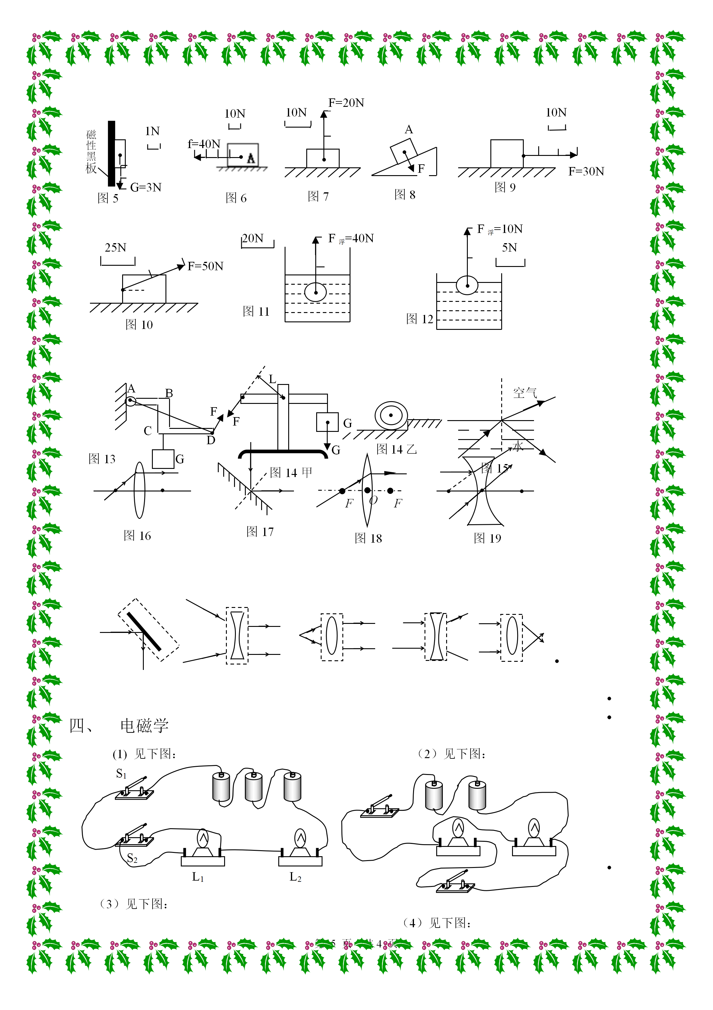 初中物理"作图题"专题练习(附答案),孩子掌握好,物理考满分