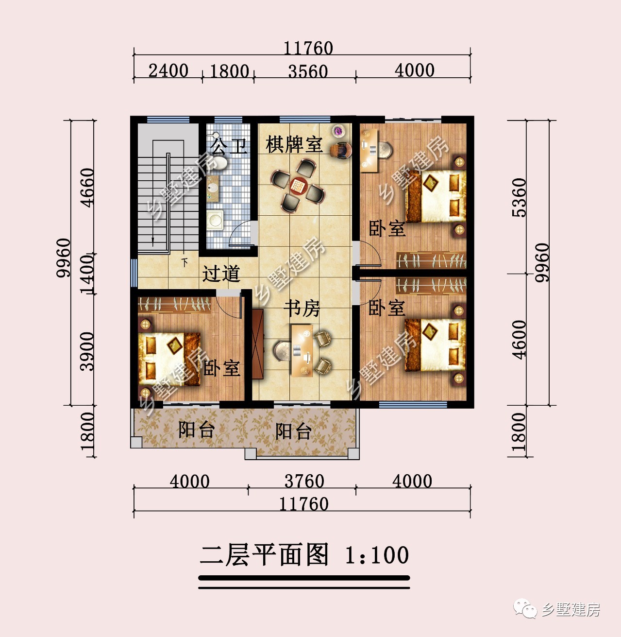 12x10米简欧二层别墅布局实用外观优美回乡建一栋很不错