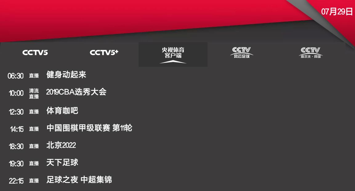 cctv5 5 週一推薦:cba選秀大會 圍甲聯賽 天下足球羅本特輯!