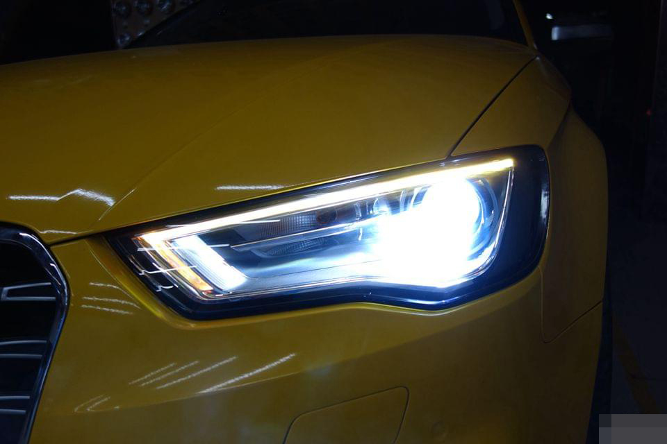 奥迪a3大灯改装氙气灯海5双光透镜