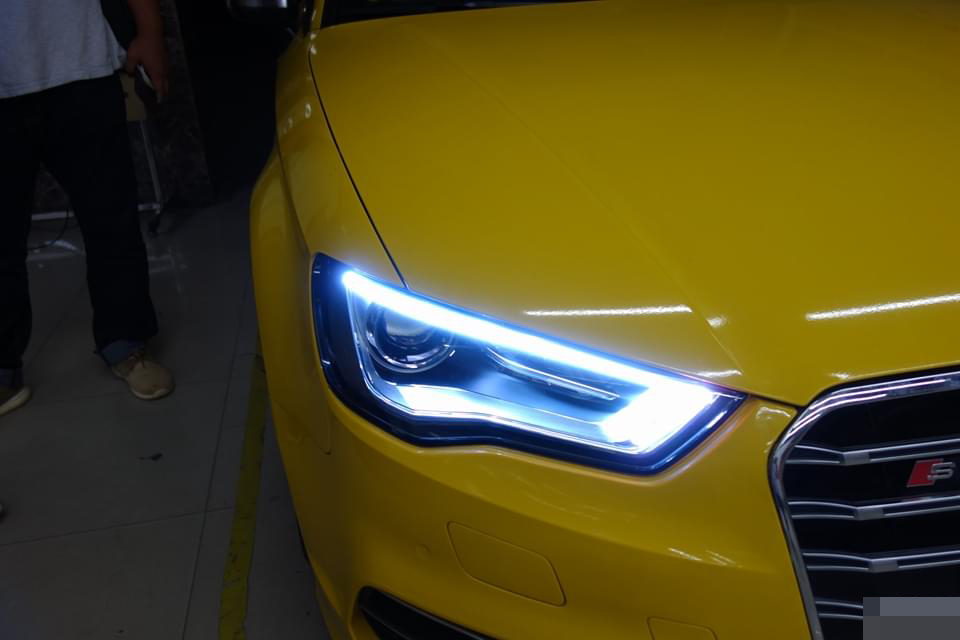 奥迪a3大灯改装氙气灯海5双光透镜