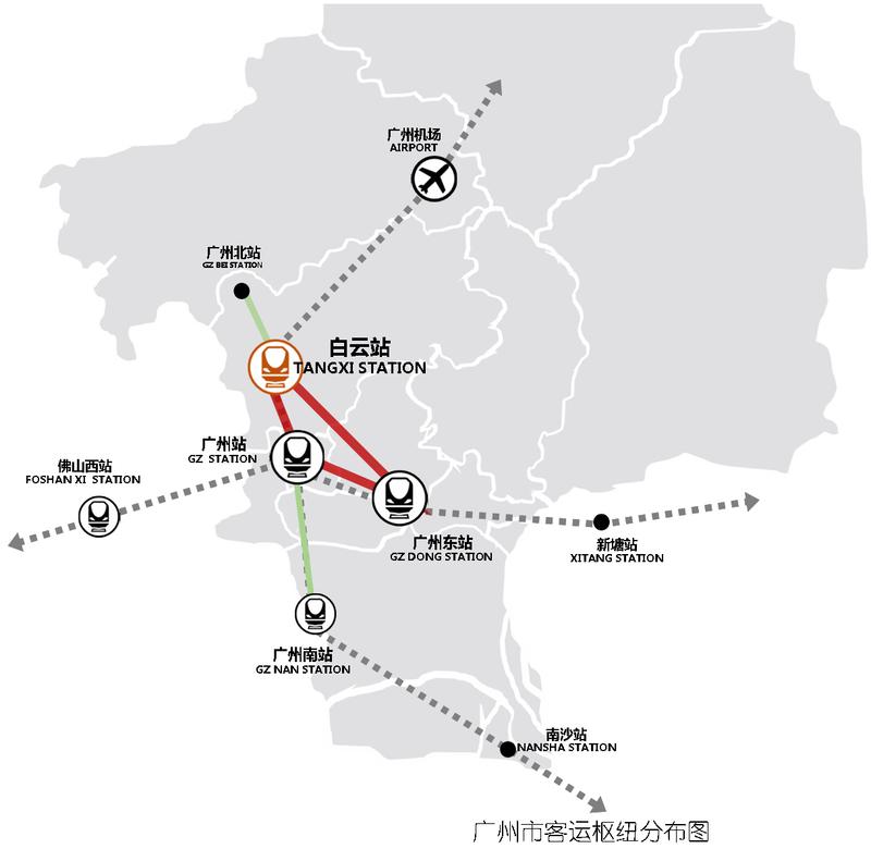 广州市客运枢纽分布图