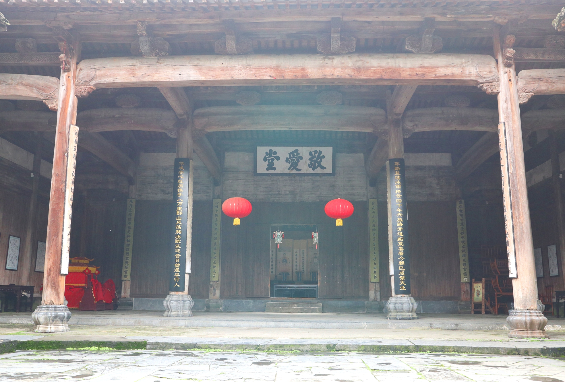 皖南西递敬爱堂,一个"孝"字的神奇,字中有画,画中有字