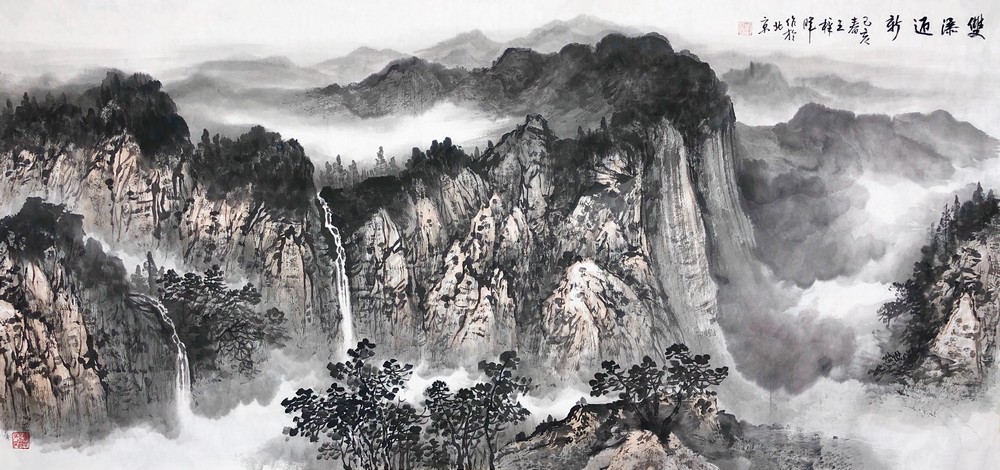 中国美协会员王梓晖从甘肃的大山中一路走来山水画厚重雄伟