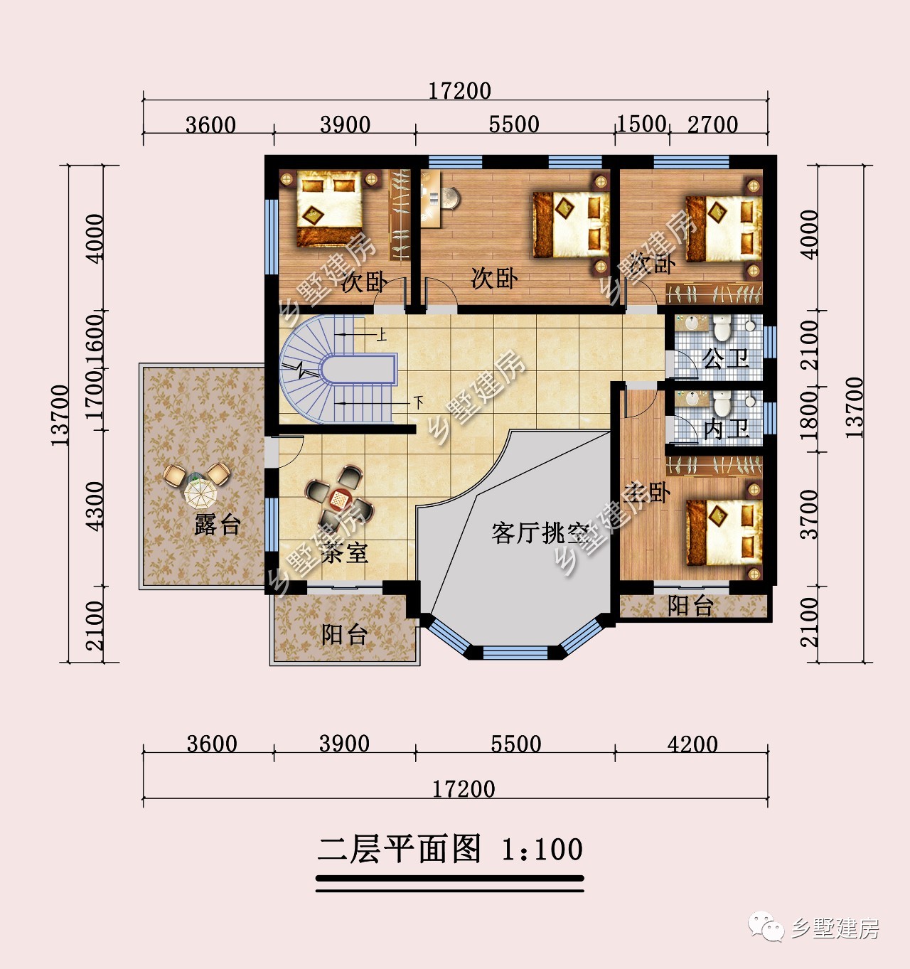 农村建房的首选二层小别墅挑高客厅车库美观实用接地气