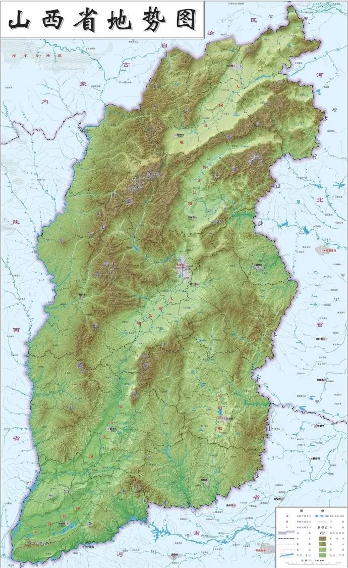 山西山脉地形图全图图片