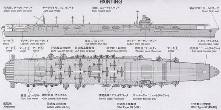 “翔鹤”级航母的设计线框图