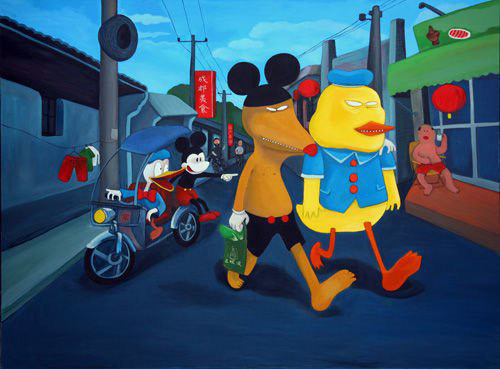 一组新裤子乐队主唱彭磊的美术作品咪咪和嘎嘎