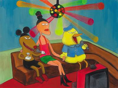 一组新裤子乐队主唱彭磊的美术作品咪咪和嘎嘎