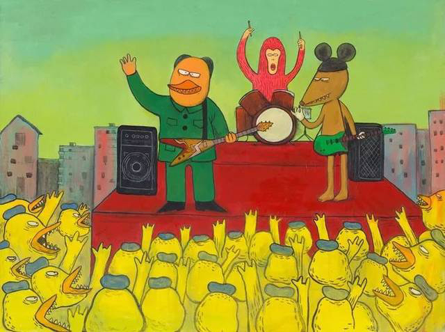 一组新裤子乐队主唱彭磊的美术作品咪咪和嘎嘎