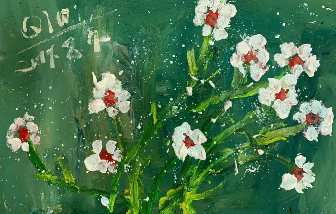 一格画画少儿美术教育学院学员水粉绘画作品水仙花