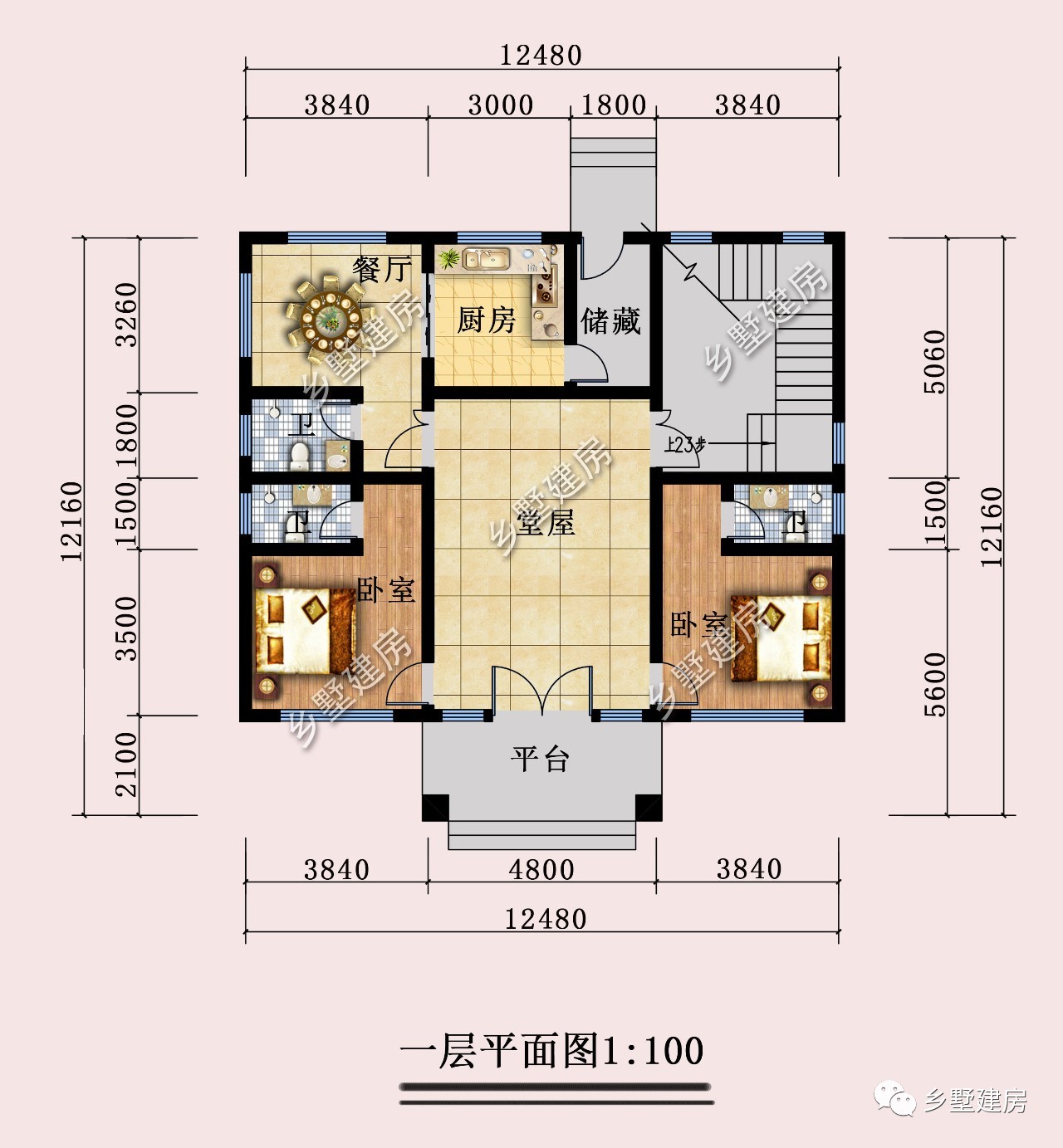 13x12米三层简欧风格别墅8间卧室设计满足大家庭需求