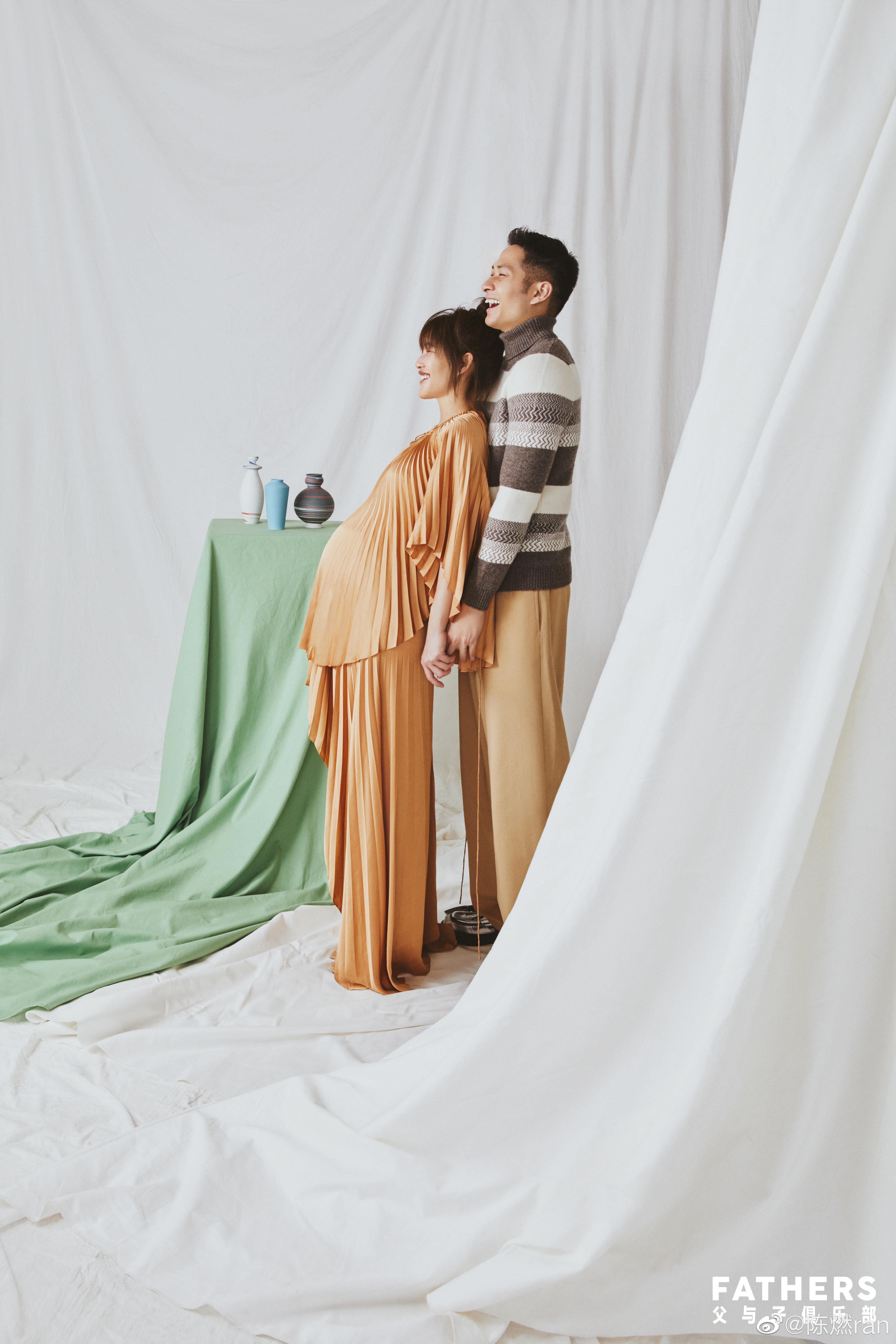 孕期照谁都会拍陈燃却能拍出时尚高级感一家三口同框照太有爱