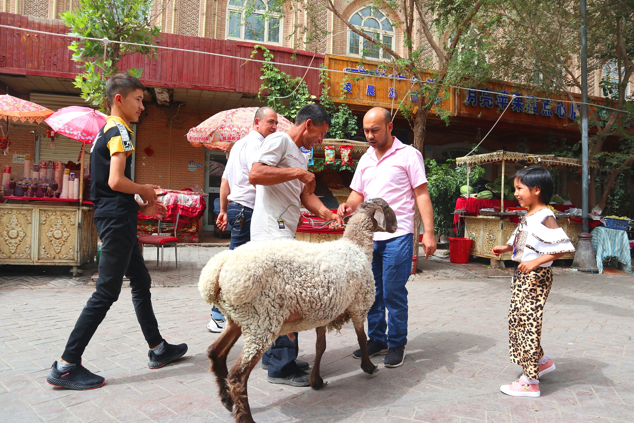 喀什老城里洋溢着节日气氛目睹宰羊习俗胆小不敢看