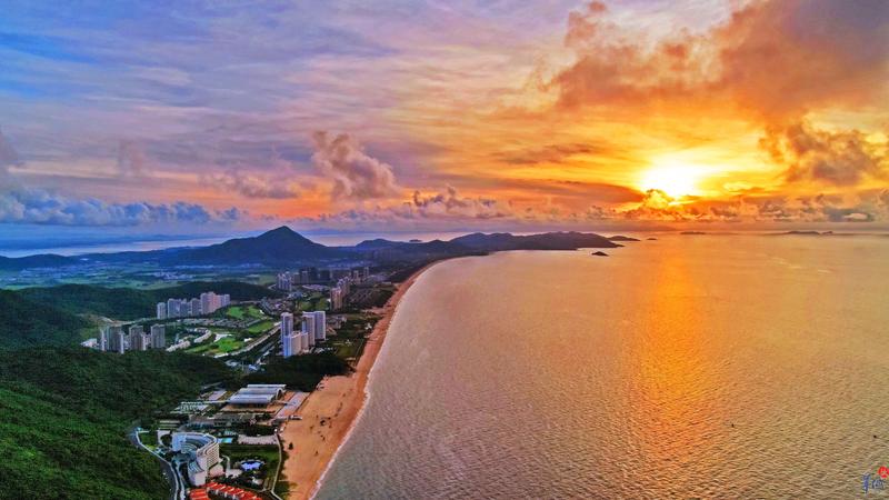 海陵岛夜景是阳江人唯一的主题夜空下海风中的欢乐暮色已沉阳东,东湖