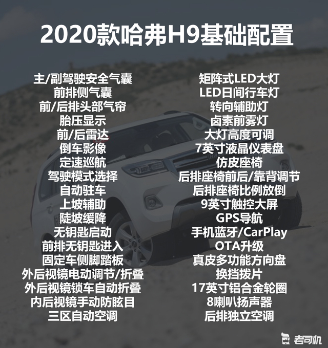 2020款哈弗h9选配价目表图片