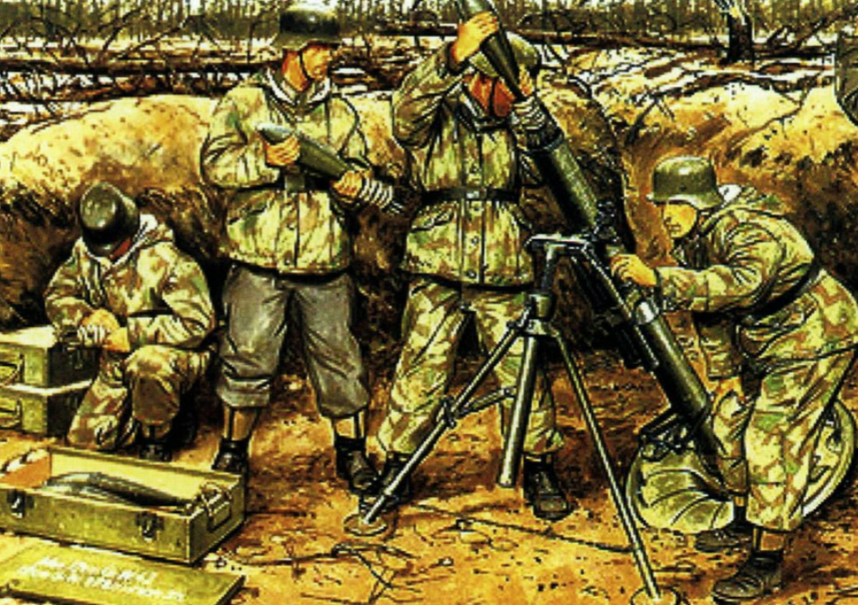 该炮很快成为德军重要的团级支援火力granatwerfer42型迫击炮的生产