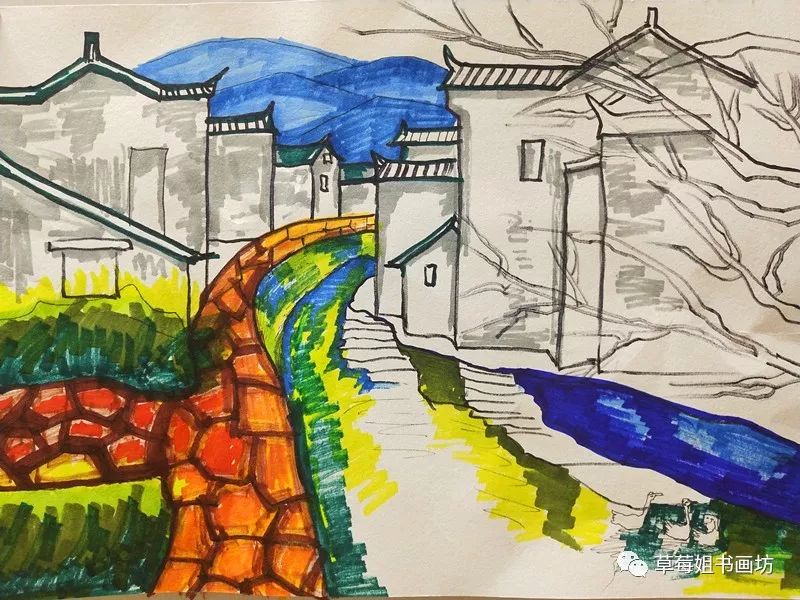 教程儿童创意画风景写生