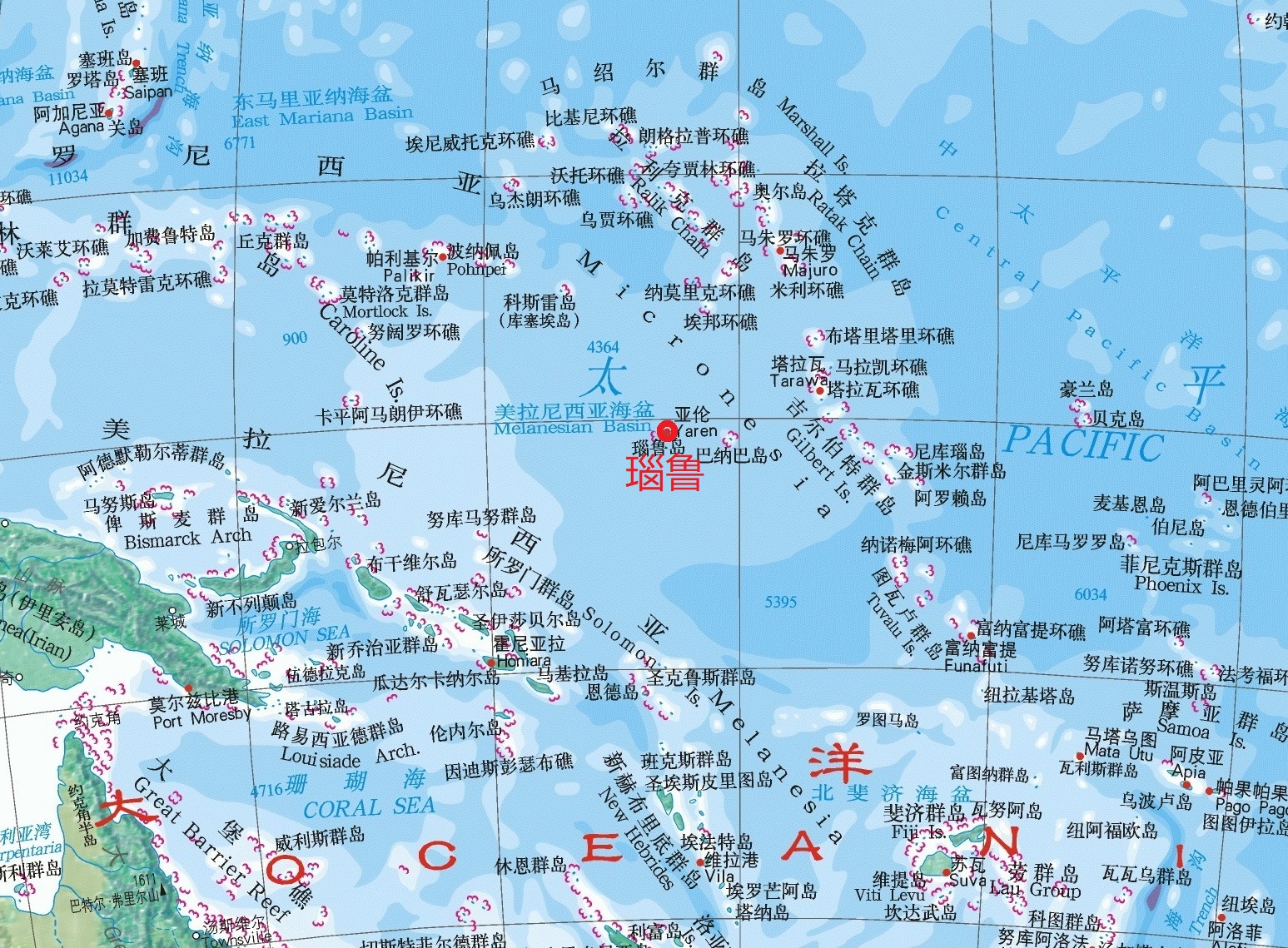 美国太平洋岛屿地图图片
