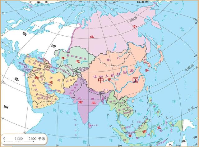 亚洲及欧洲地理分区图图片