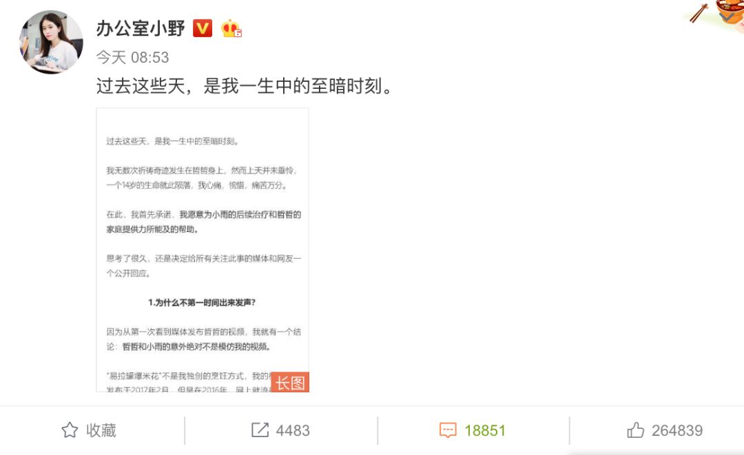 哈尔滨日报@网红“办公室小野”账号停更，配合调查｜她专门“用各种新奇手段制作食物”