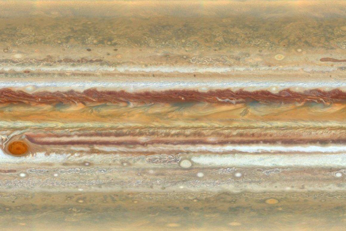 [天文在线]点赞！哈勃太空望远镜又拍到木星高清图片了，这次大红斑清晰可见