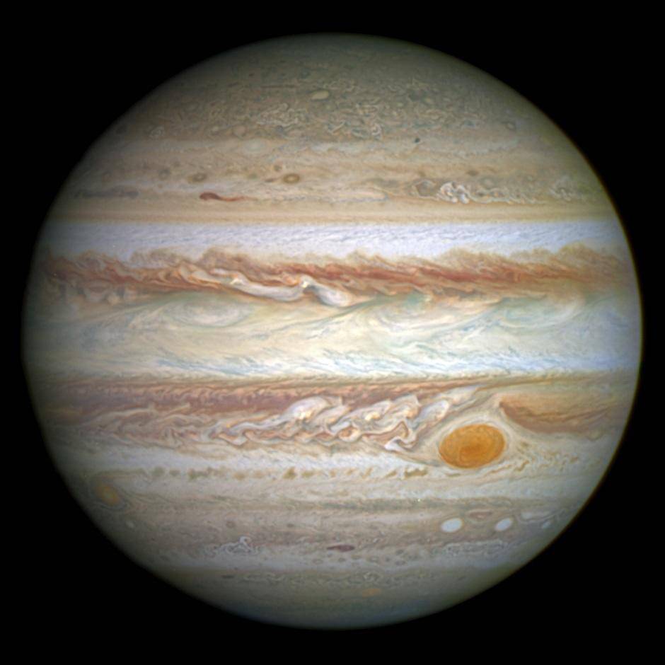 [天文在线]点赞！哈勃太空望远镜又拍到木星高清图片了，这次大红斑清晰可见