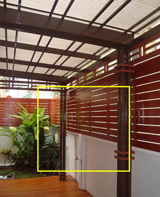 将阳台用半墙半木格栅封起来保证做完开发商都没想到冬暖夏凉