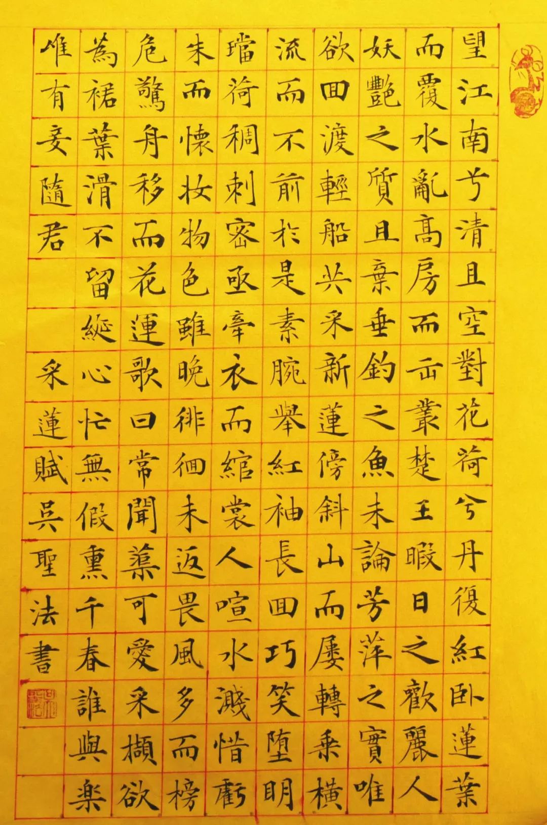 小楷创作采莲赋尽显章法魅力