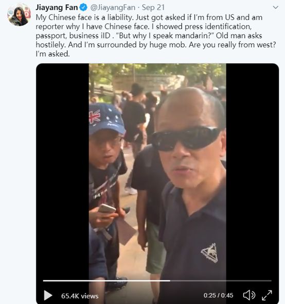 #环球时报#真是打脸：美媒华裔记者也被围了