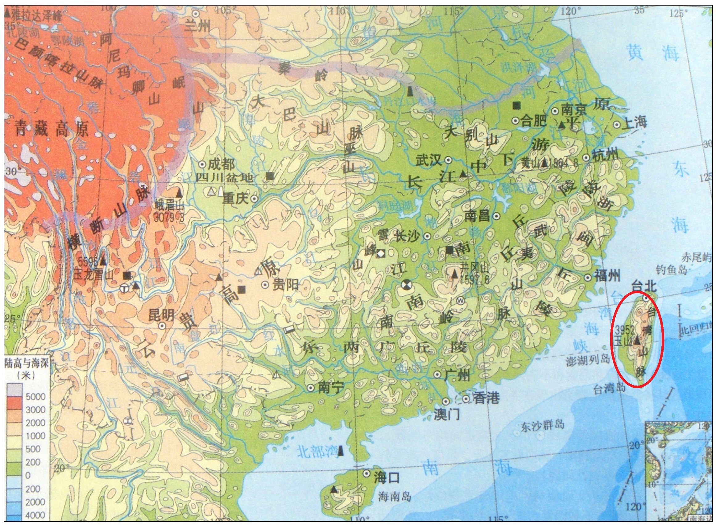 地理沙龙号■我国南方地区有没有海拔4000米以上的高山？