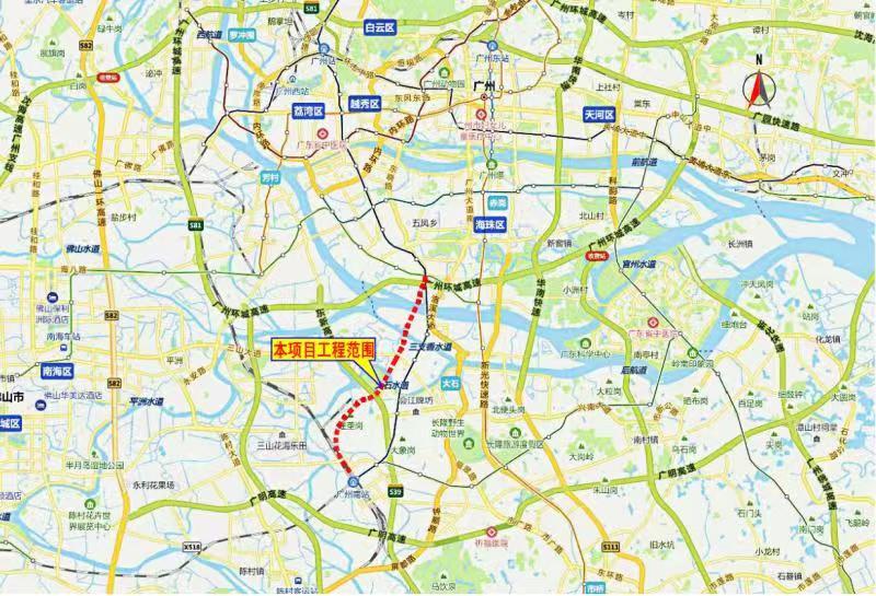 9月25日,东晓南路—广州南站连接线南段工程开工,整个项目预计