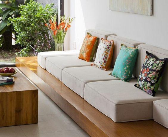 新房不买沙发,直接砌个地台,漂亮易打理,越坐还越舒适