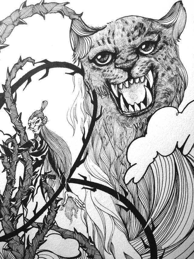 申公豹这幅图其实从开始到画完经历了很久,中间我去画别的了.