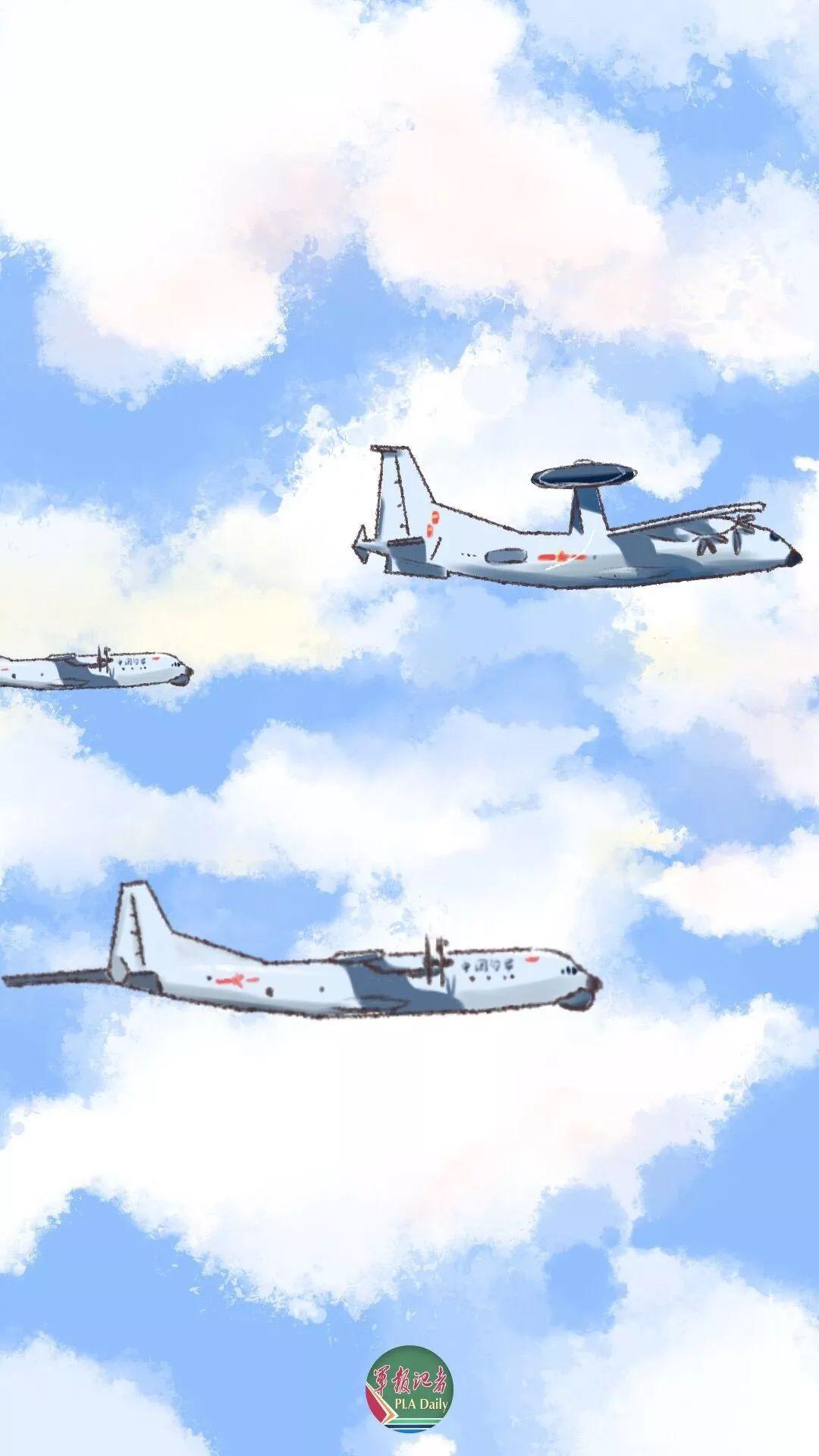 经济日报@收藏！纯手绘受阅空中梯队漫画！