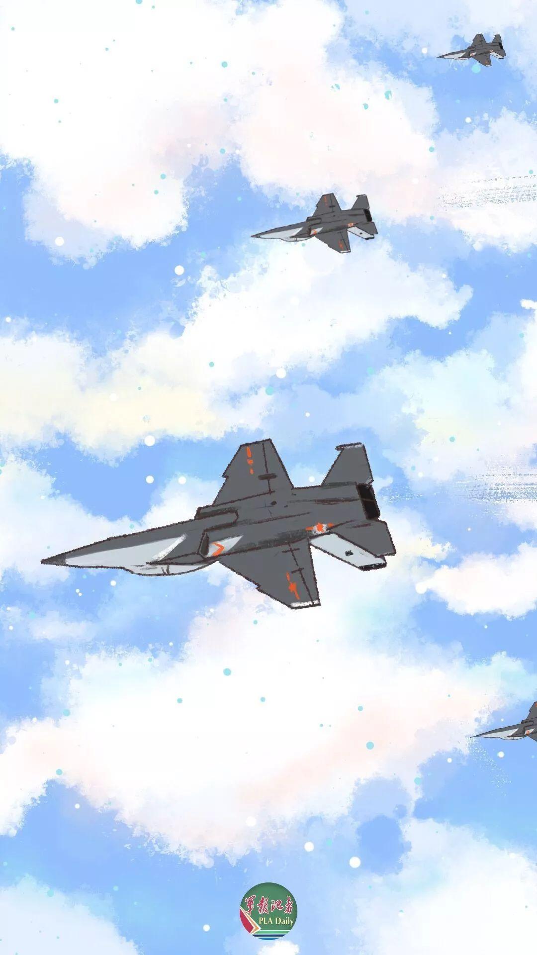 经济日报@收藏！纯手绘受阅空中梯队漫画！