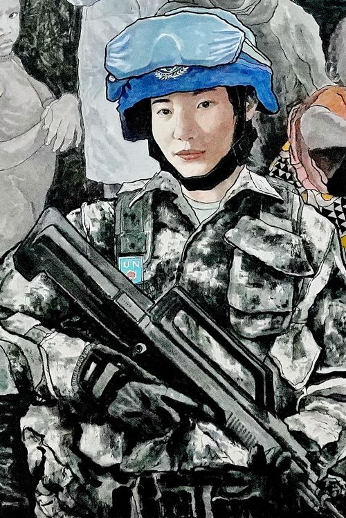 「汉口光达」画大爱无疆 赞世界和平 军旅画家马国旗一幅国画述说无疆大爱