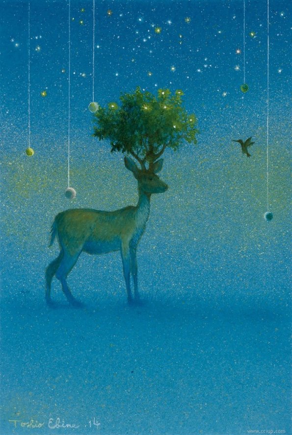 日本插画师toshioebine奇妙的梦幻世界