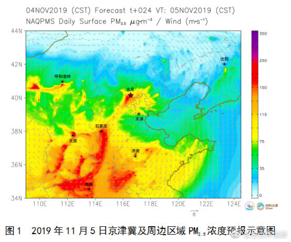 经济日报■空气质量预报：未来2天华北或出现中至重度污染