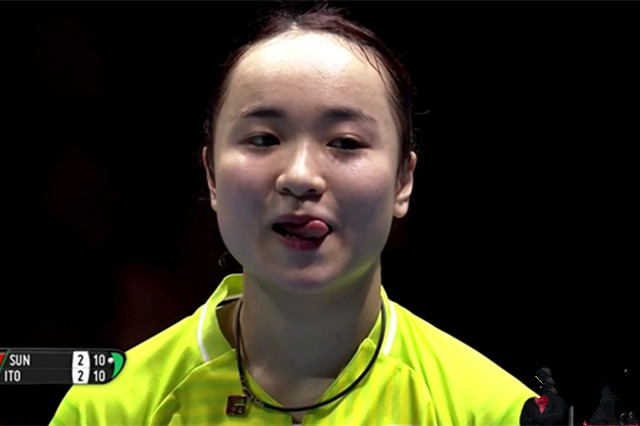伊藤美诚和孙颖莎大战五局被球迷爱称大头的她成世界杯表情包