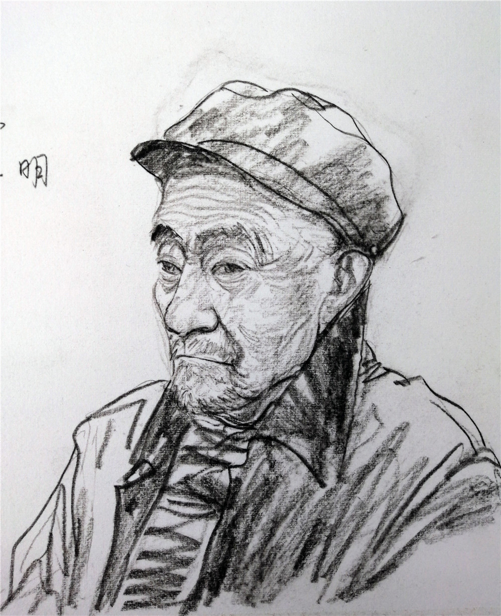 画家孙恩道主题创作父老乡亲写生形象展示