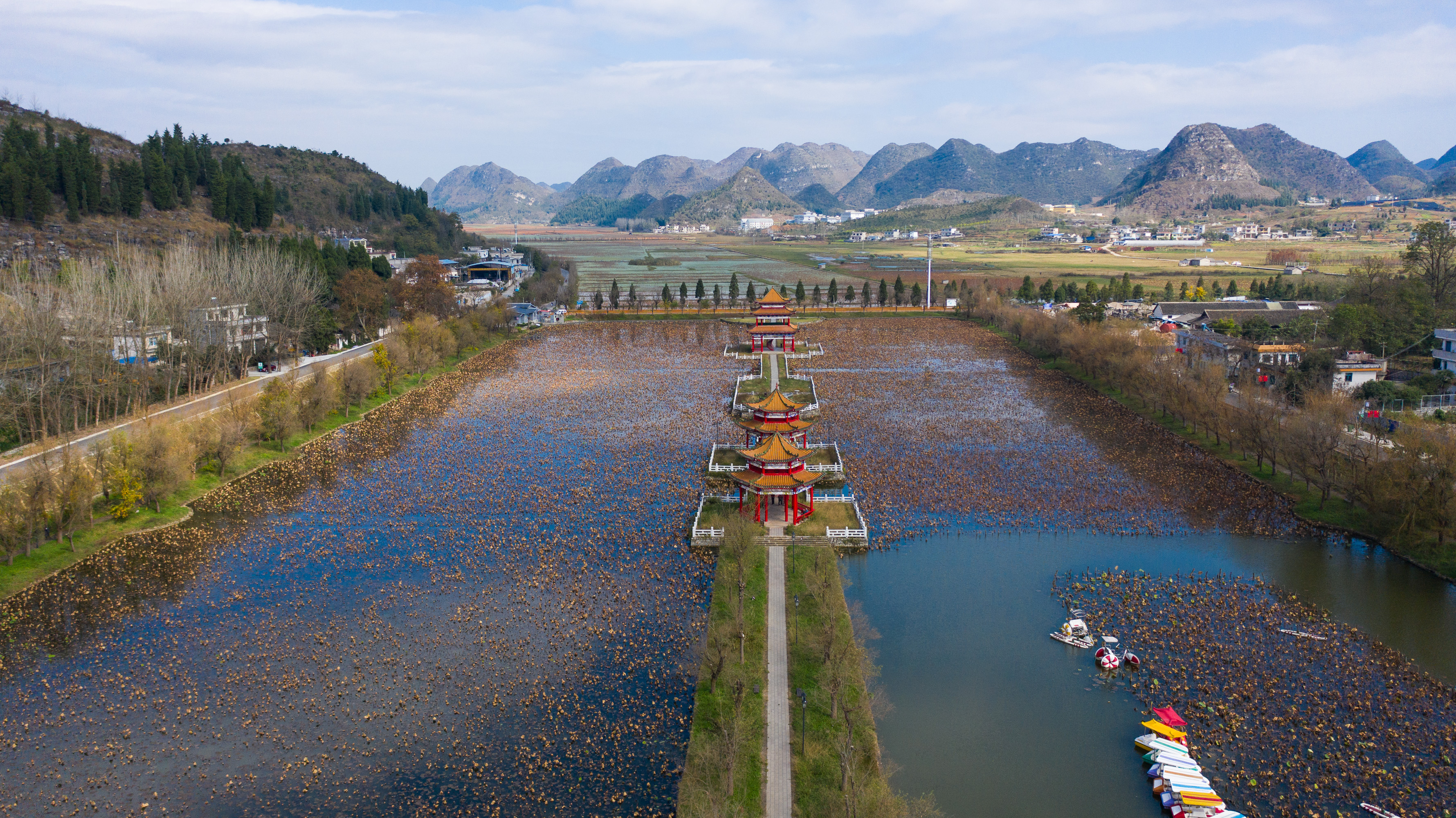 貴州安龍:國家溼地公園冬日景色迷人