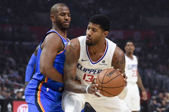 克里斯保罗防守保罗乔治