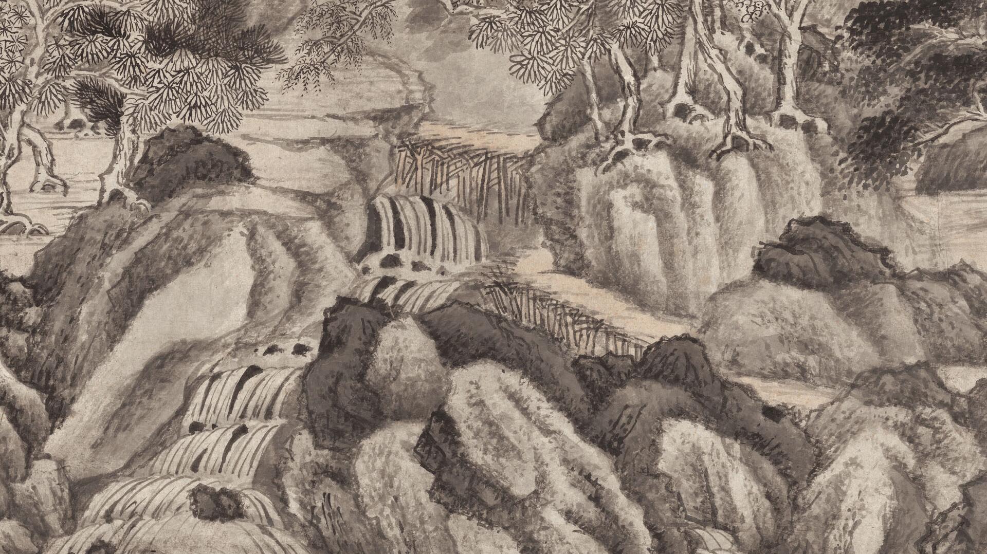 此轴为吴大澂,吴湖帆递藏之物,也就是祖孙二人次第传承收藏.