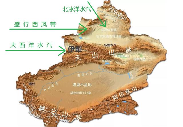 新疆地区地形地图图片