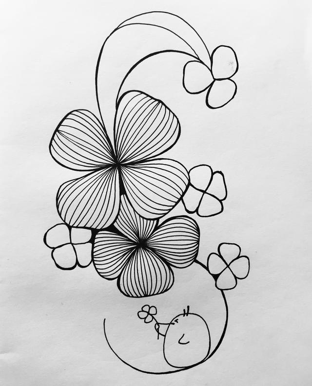 不会画画分步骤教你如何零基础画四叶草你也可以的