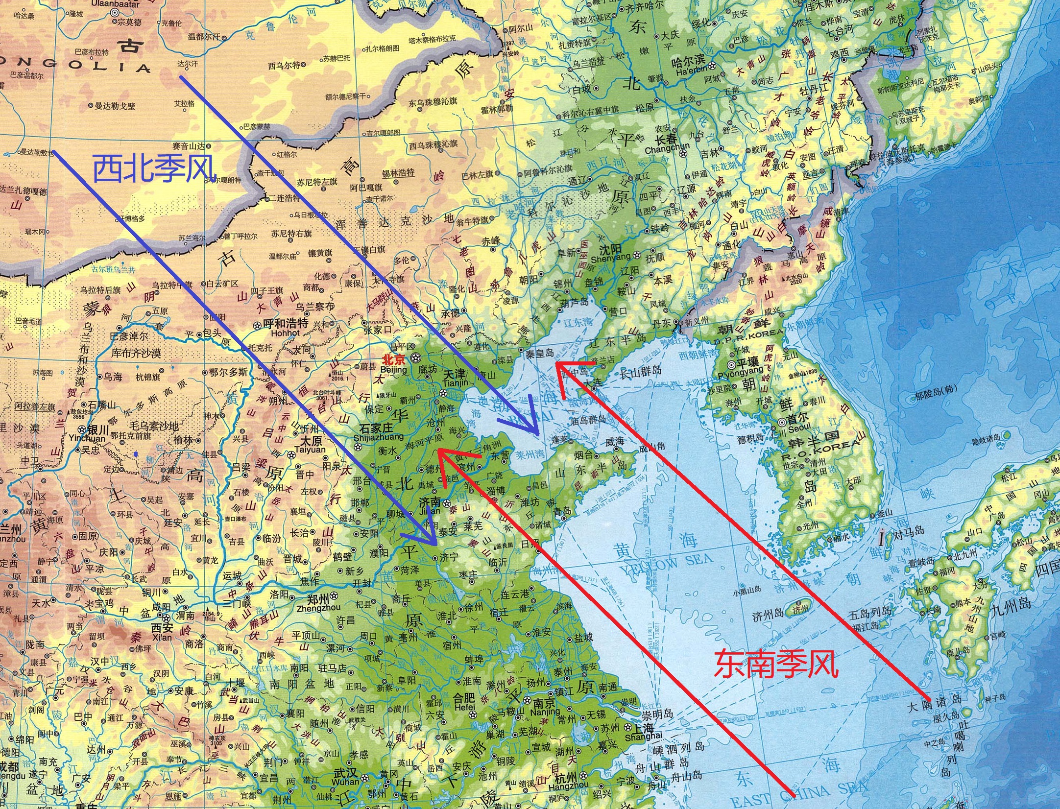 我国的内海"渤海"的存在,对于我国的气候有什么影响?