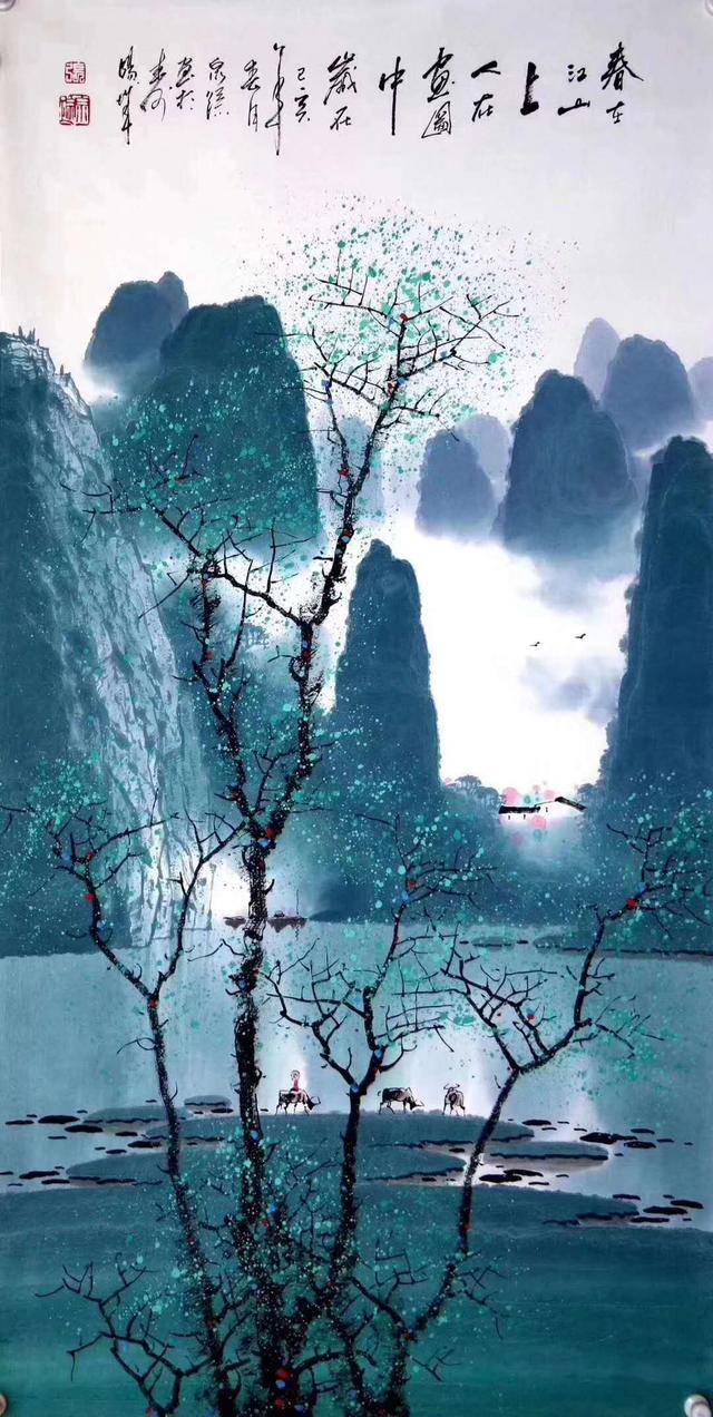 彩墨创始人张泉踪泼彩漓江美不胜收将山水灵动之美动情演绎